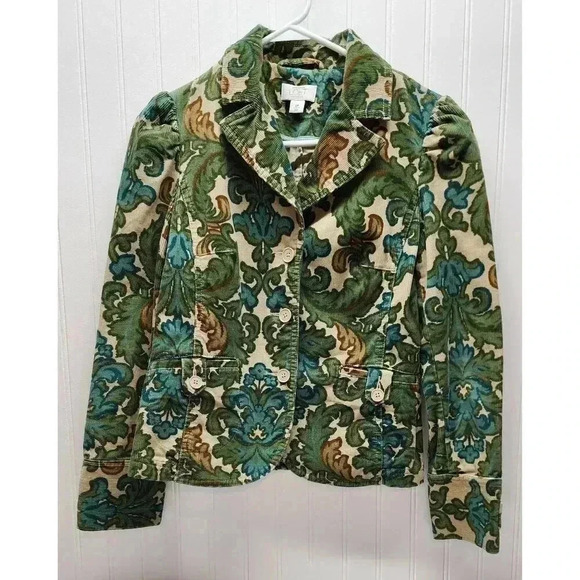 Ann Taylor Loft Petite Jackets & Blazers - Ann Taylor Lofts Petites 6P Corduroy Floral Paisley Brocade Jacket